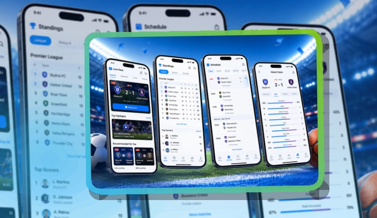 下载指引 · 官方赛事App · 多场赛事切换更清楚界面展示